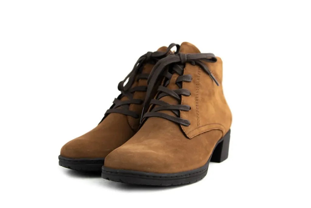 Veterboots En Bikerboots | Wijdte G^Hartjes Veterboots Cognac City Hip Boot Nuss