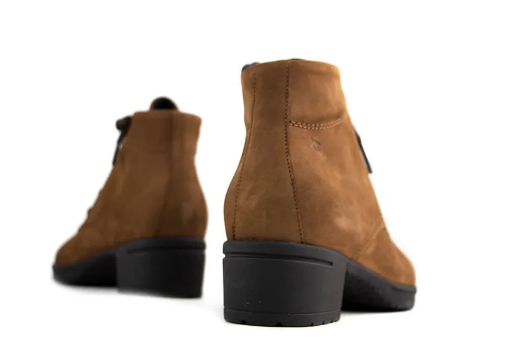 Veterboots En Bikerboots | Wijdte G^Hartjes Veterboots Cognac City Hip Boot Nuss
