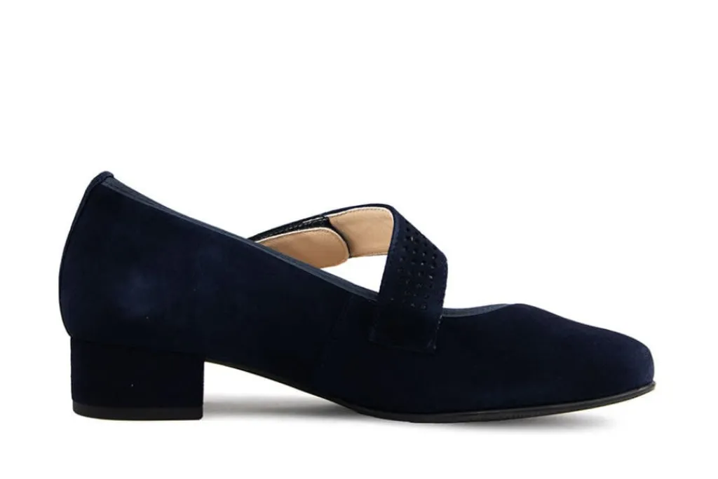 Pumps | Wijdte K^Hassia Bandschoen Blue Suede