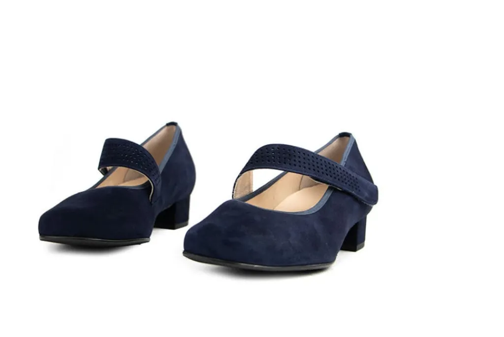 Pumps | Wijdte K^Hassia Bandschoen Blue Suede