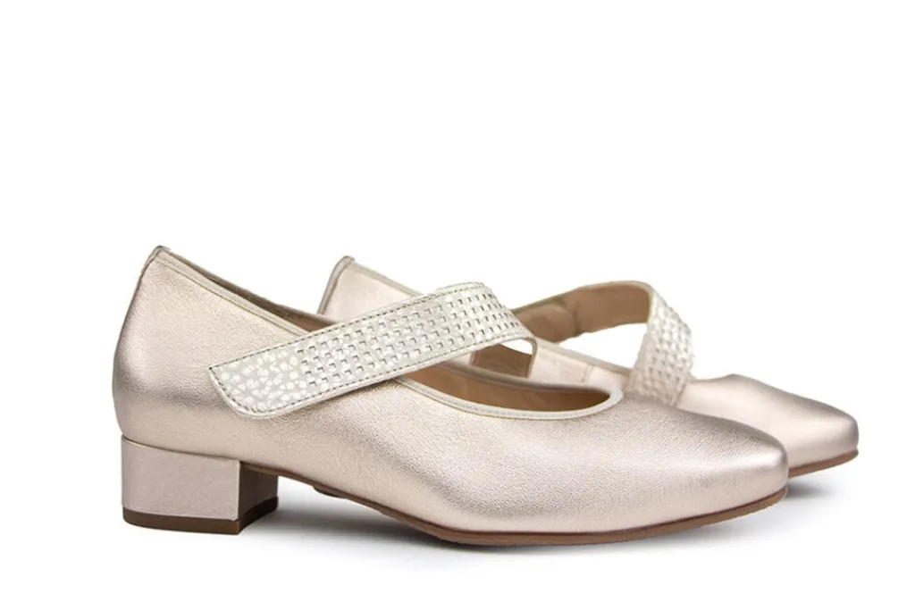 Bandschoenen^Hassia Bandschoen Lightbronze Perlato