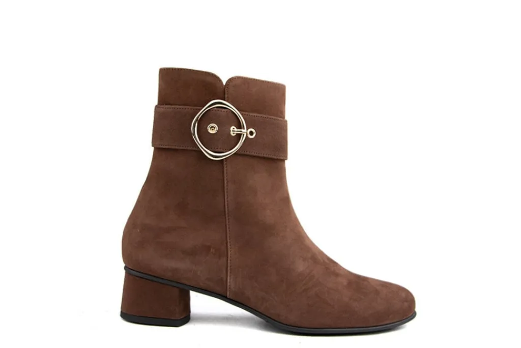 Enkellaarzen | Wijdte H^Hassia Enkellaars Chestnut Suede