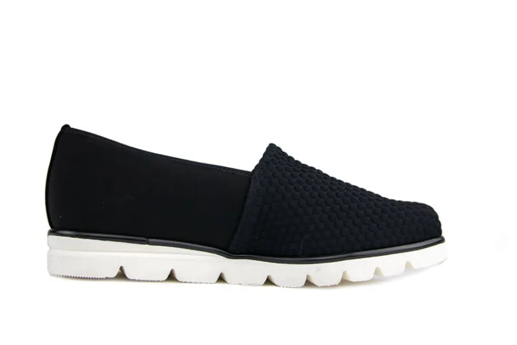 Loafers | Wijdte G^Hassia Loafer Hexagon Stretch Schwarz