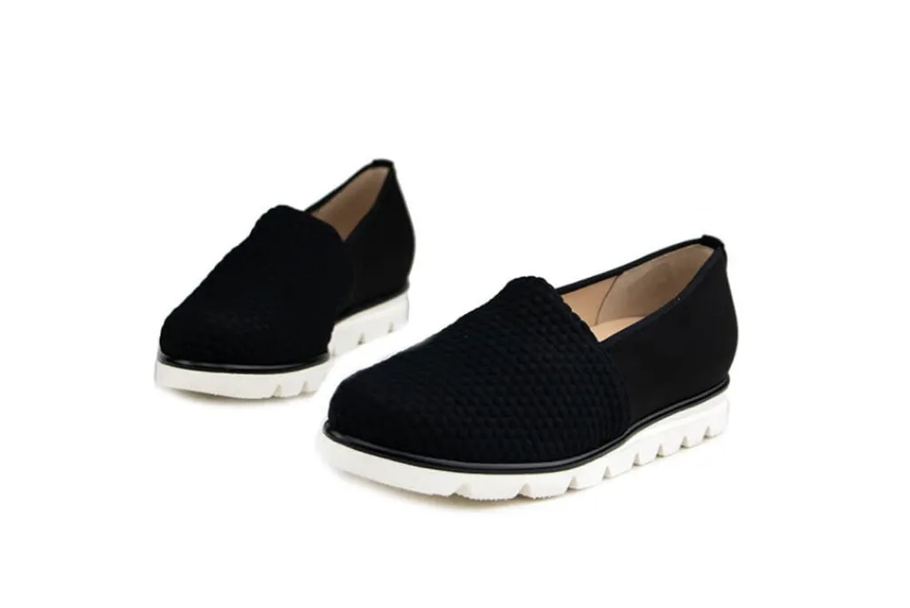 Loafers | Wijdte G^Hassia Loafer Hexagon Stretch Schwarz
