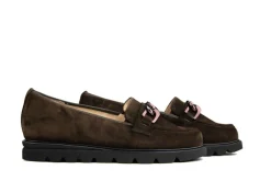 Loafers | Wijdte G^Hassia Loafer Ketting Darkbrown Suede