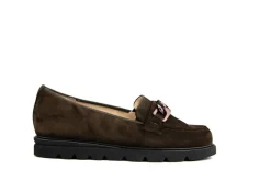 Loafers | Wijdte G^Hassia Loafer Ketting Darkbrown Suede