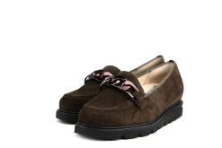 Loafers | Wijdte G^Hassia Loafer Ketting Darkbrown Suede