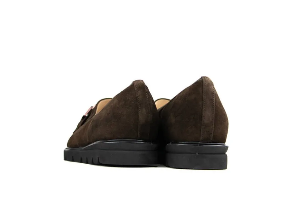 Loafers | Wijdte G^Hassia Loafer Ketting Darkbrown Suede