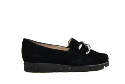 Loafers | Wijdte G^Hassia Loafer Ketting Zwart Suede