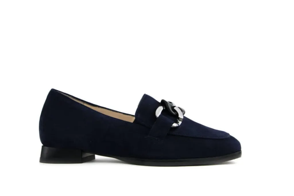 Loafers | Wijdte H^Hassia Loafers Blauw Ketting Suede