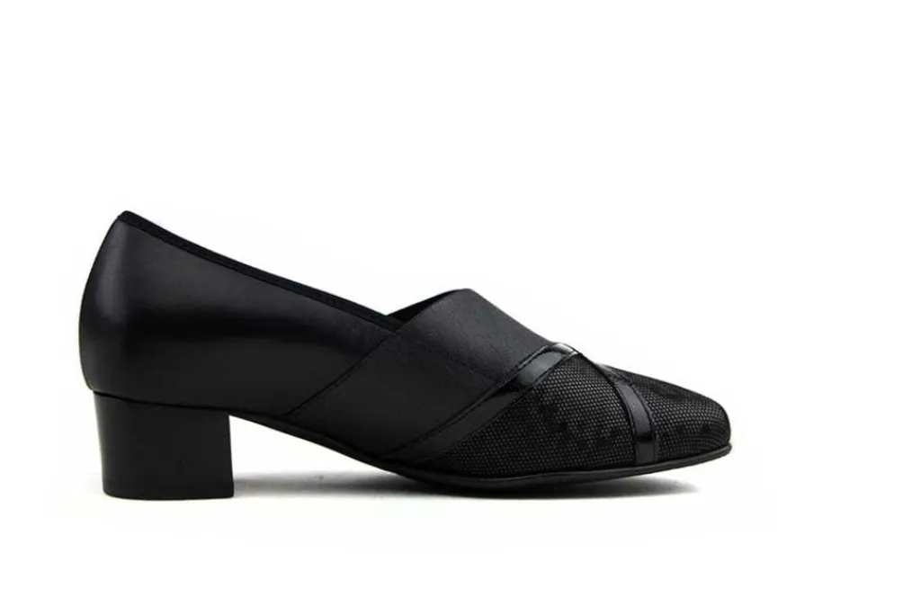 Pumps | Wijdte J^Hassia Pump Met Elastiek Schwarz Pixel