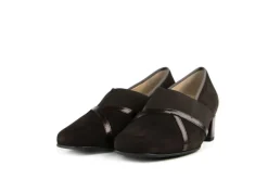 Pumps | Wijdte J^Hassia Pumps Donkebruin Suede Shinylack