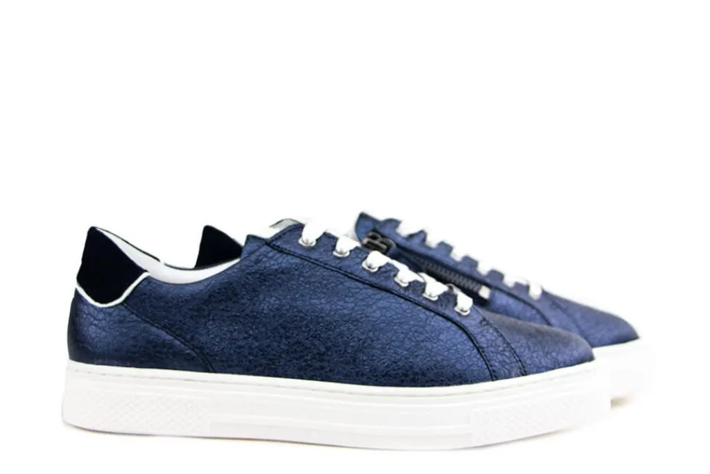 Sneakers | Wijdte H^Hassia Sneaker Blue Weiss Crinkle