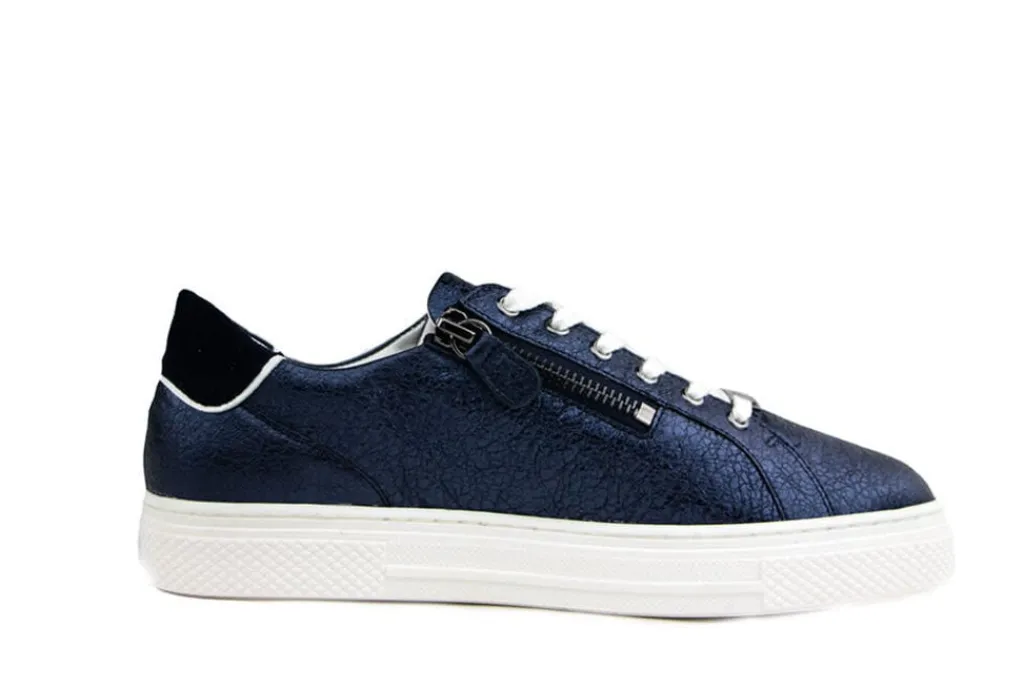 Sneakers | Wijdte H^Hassia Sneaker Blue Weiss Crinkle