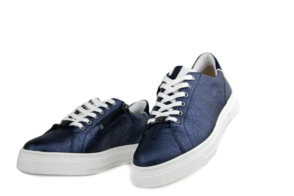 Sneakers | Wijdte H^Hassia Sneaker Blue Weiss Crinkle