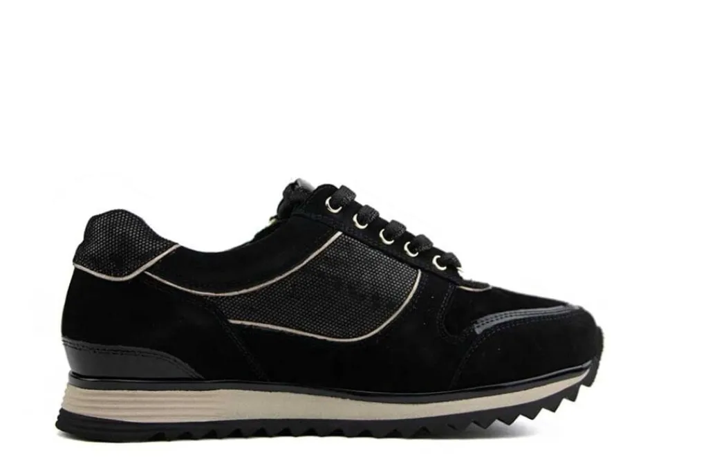 Sneakers | Wijdte H^Hassia Sneaker Schwarz Taupe Pixel