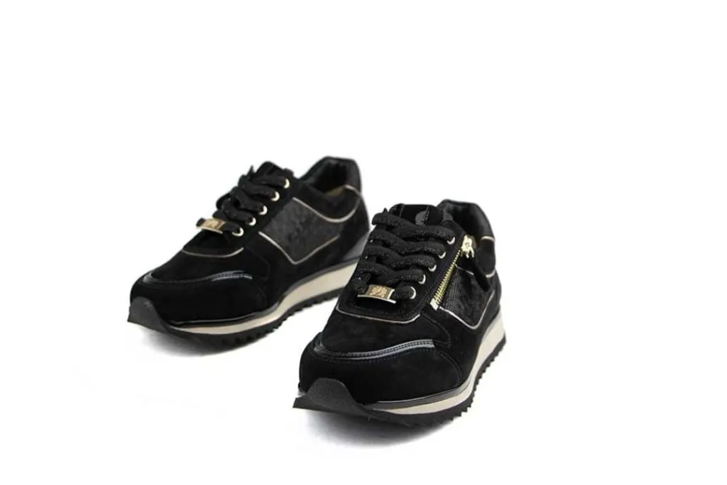Sneakers | Wijdte H^Hassia Sneaker Schwarz Taupe Pixel