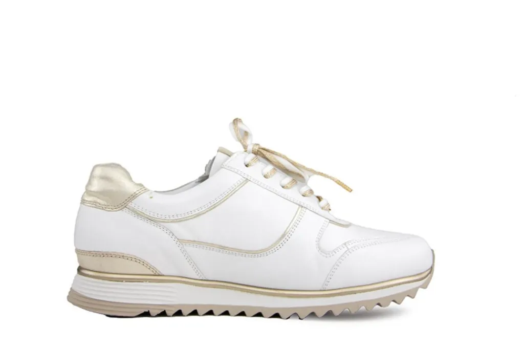 Sneakers^Hassia Sneaker Weiss Platin Gloss