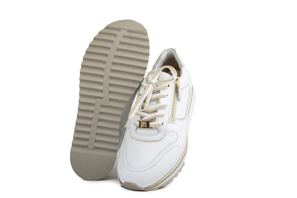 Sneakers^Hassia Sneaker Weiss Platin Gloss