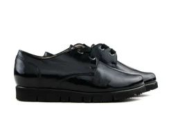 Veterschoenen | Wijdte G^Hassia Veterschoenen Zwart Crushlack