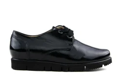 Veterschoenen | Wijdte G^Hassia Veterschoenen Zwart Crushlack