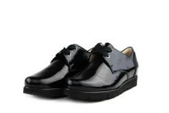 Veterschoenen | Wijdte G^Hassia Veterschoenen Zwart Crushlack