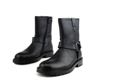 Sneakers^HIP Bikerboot Zwart Combi