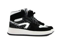 Sneakers^HIP Hoge Sneaker Donkerzilver Combi