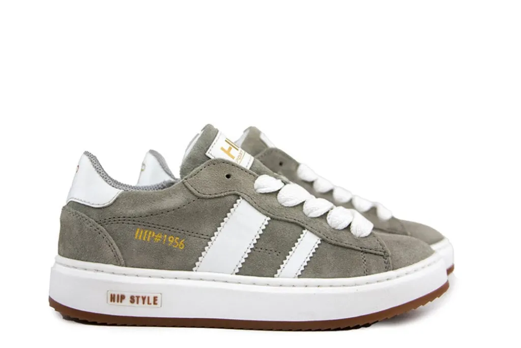 Sneakers^HIP Sneaker Light Grey Suede Combi