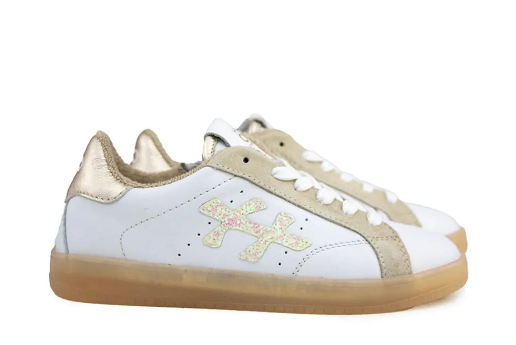 Sneakers^HIP Sneaker Wit Beige Combi