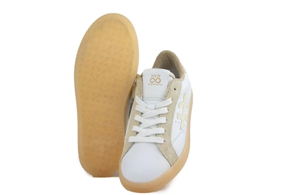 Sneakers^HIP Sneaker Wit Beige Combi