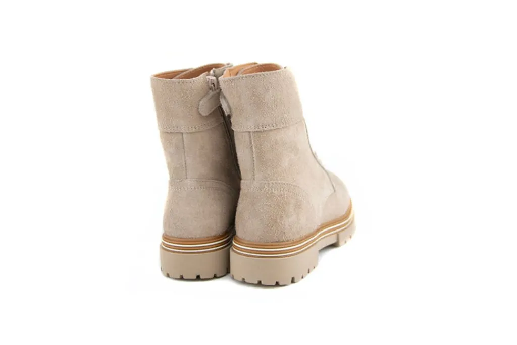 Veterboots En Bikerboots^HIP Veterboot Beige Suede Combi