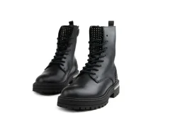 Laarzen^HIP Veterboot Studs Zwart Combi