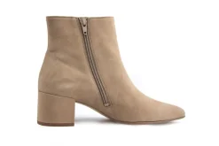 Enkellaarzen^Högl Hogl Enkellaars Taupe Velourkid