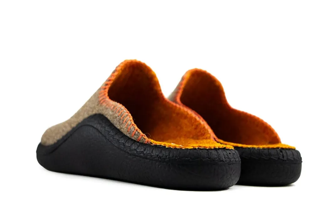 Pantoffels^Josef Seibel Monaco 62 Braun Filz Combi