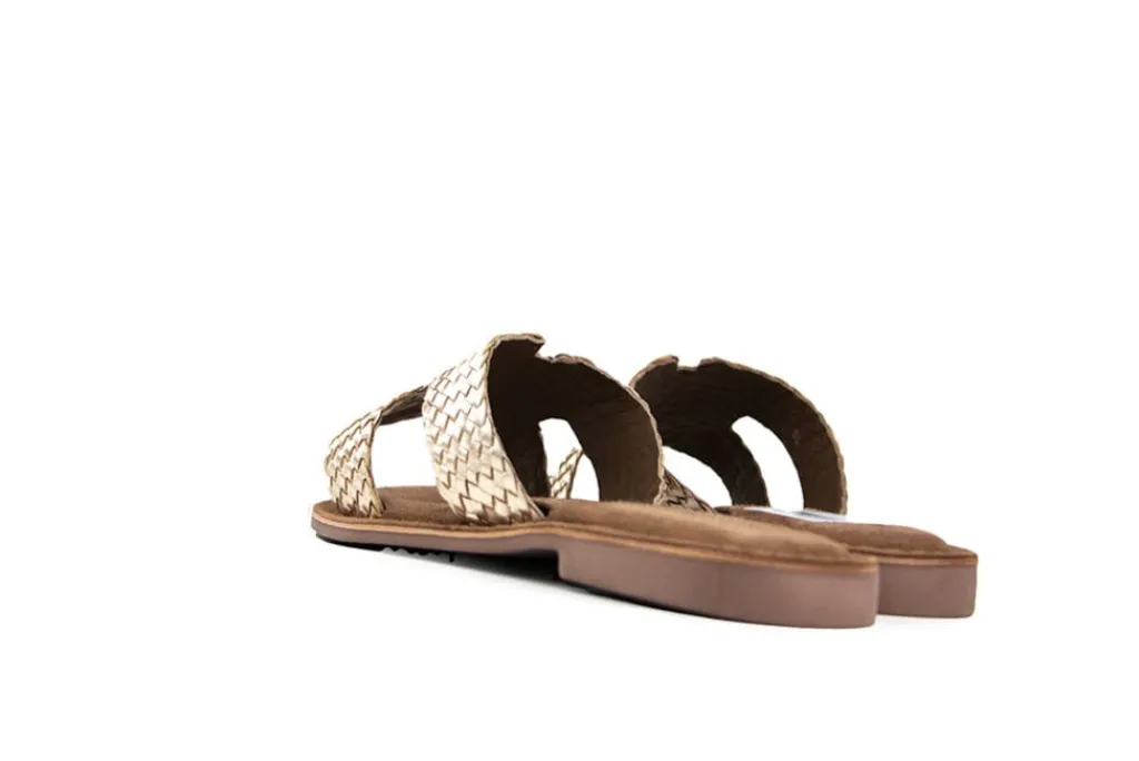 Slippers | Sandalen En Slippers^Lazamani Slipper Goud Vlecht