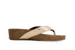Slippers | Sandalen En Slippers^Lazamani Toe Post Slippers Weave Wedge Gold