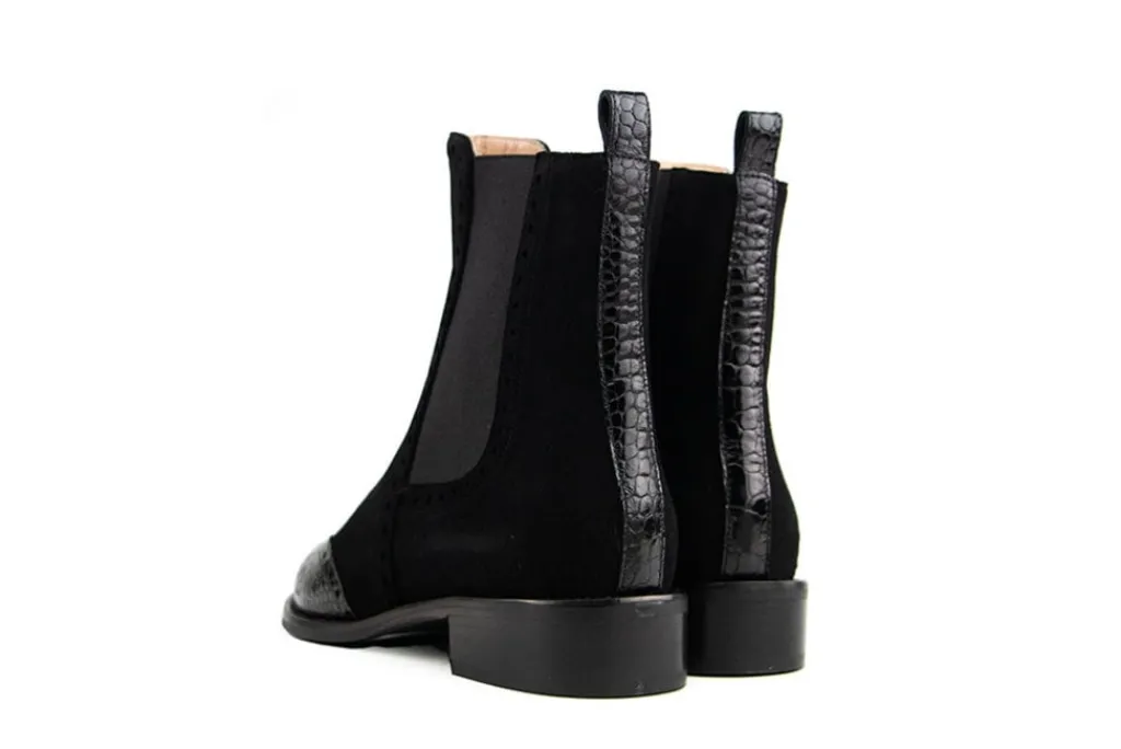 Chelsea Boots^Lilian Chelsea Nero Camoscio Cocco
