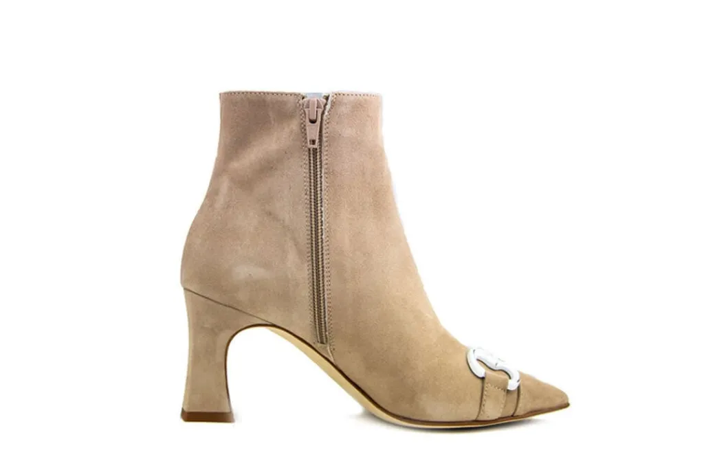 Enkellaarzen^Lilian Enkellaars Bit Beige Suede