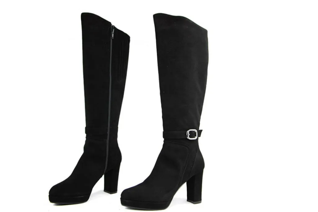 Laarzen^Lilian Laars Plateau Black Suede