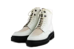 Veterboots En Bikerboots^Lilian Veterboots Beige Leer