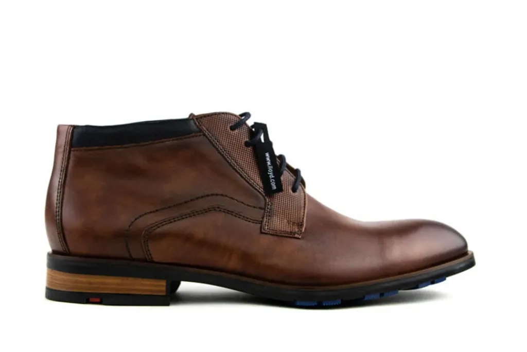 Hoge Veterschoenen | Nette Schoenen^Lloyd Hoge Veterschoenen Cognac Jaron Brandy Midnight