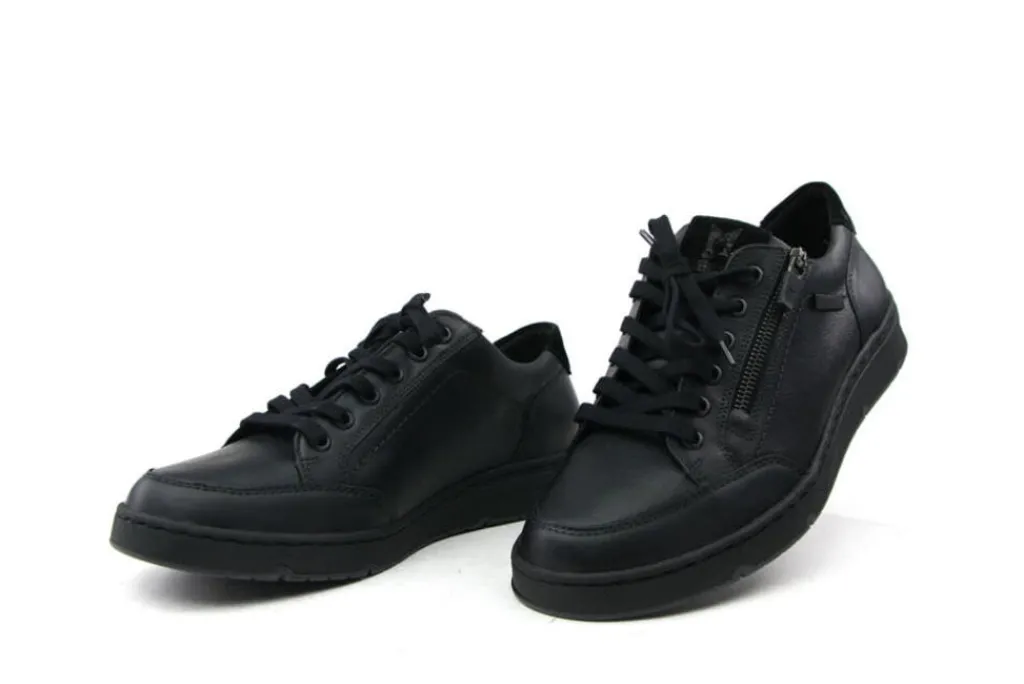 Veterschoenen^Mephisto Veterschoenen Jeremy Kansas Zwart