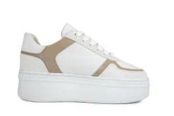 Sneakers^Nubikk Bayou Platform White Leather Taupe