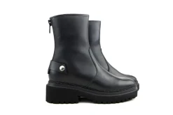 Veterboots En Bikerboots^Nubikk Biker Boots Fae Leva Fur Black Leather