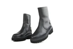 Veterboots En Bikerboots^Nubikk Biker Boots Fae Leva Fur Black Leather
