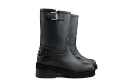 Veterboots En Bikerboots^Nubikk Eve Leva Black Leather