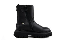 Veterboots En Bikerboots^Nubikk Fae Leva Fur JR Black Leather