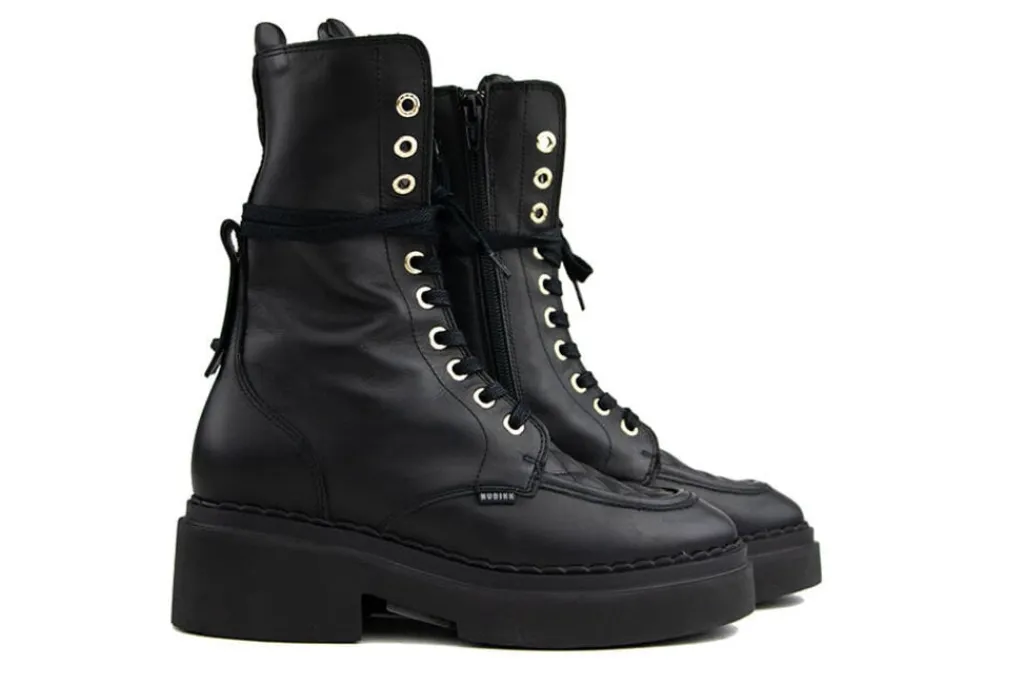 Veterboots En Bikerboots^Nubikk Finn Aubine Black Leather