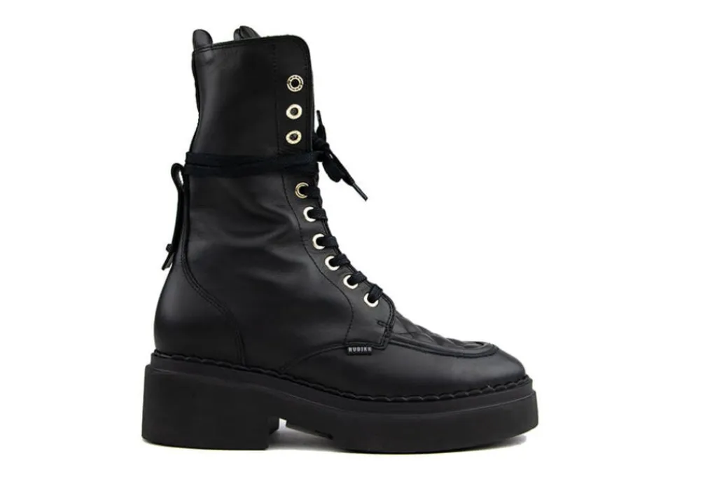 Veterboots En Bikerboots^Nubikk Finn Aubine Black Leather